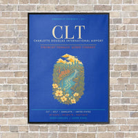 Thumbnail for Charlotte Douglas International Airport CLT - Canvas Framed - Blue