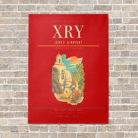 Thumbnail for Jerez Airport XRY vertical canvas print - no frame - red background