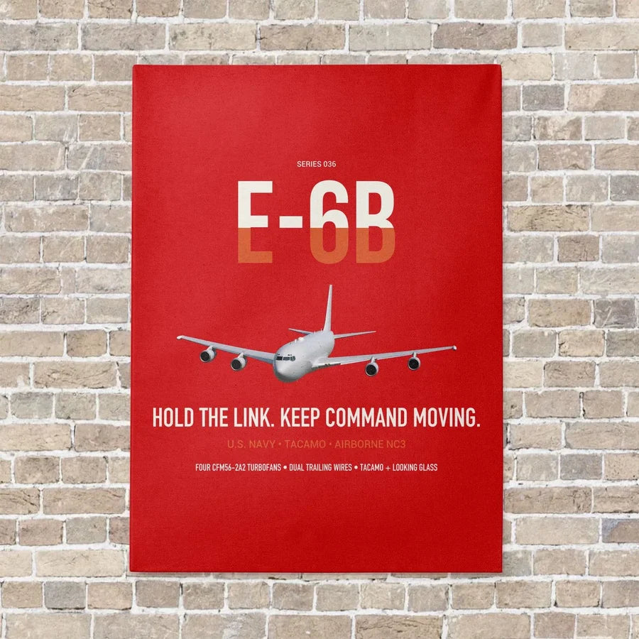 E-6B Mercury vertical canvas print - no frame - red background