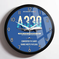 Thumbnail for Airbus A330-200P2F design on blue framed wall clock