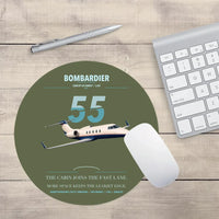 Thumbnail for Bombardier Learjet 55 design on green army round mouse pad