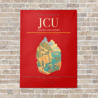 Thumbnail for Ceuta Heliport JCU vertical canvas print - no frame - red background