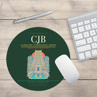 Thumbnail for Coimbatore International Airport CJB Mouse-Pad Round - Dark Green