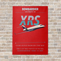 Thumbnail for Bombardier Global Express XRS vertical canvas print - no frame - red background