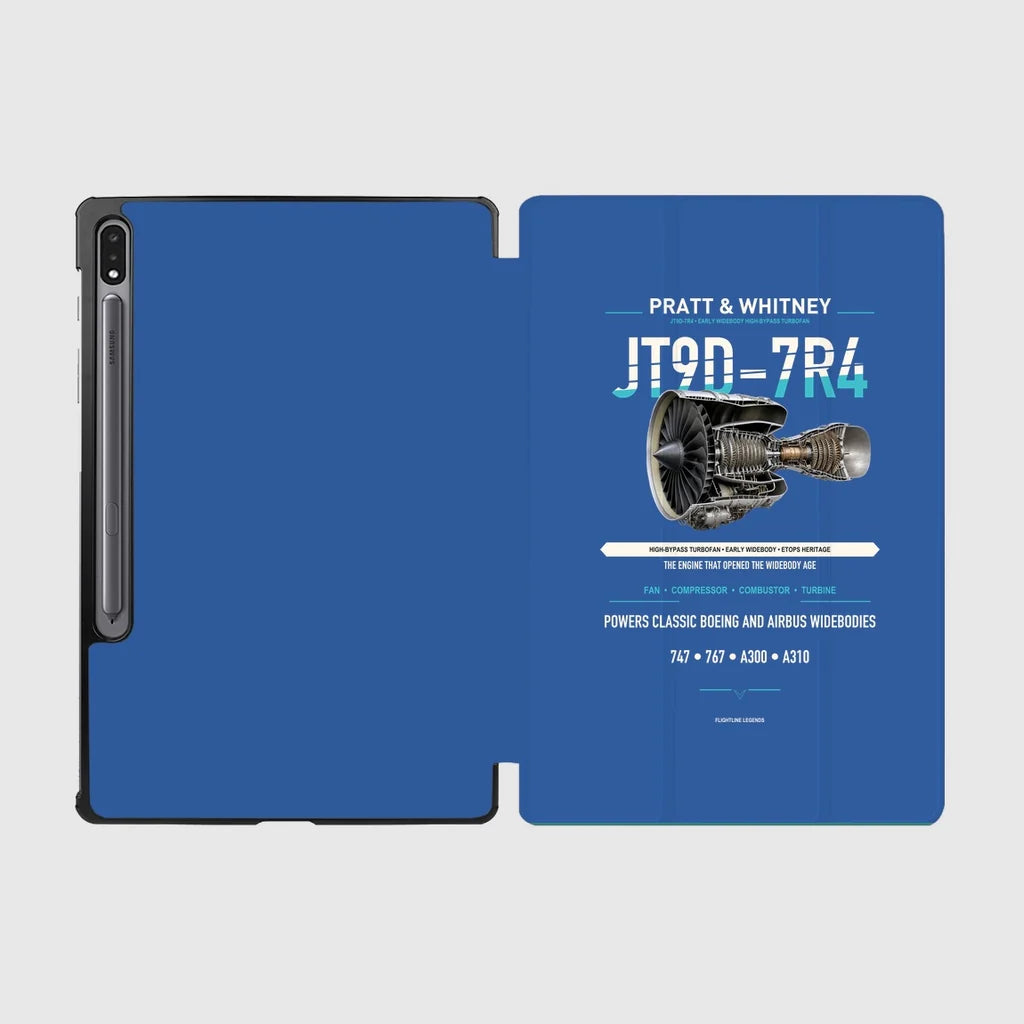 JT9D-7R4 design on blue samsung tablet tablet case