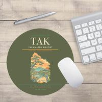 Thumbnail for Takamatsu Airport (TAK) design on green army round mouse pad