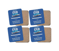 Thumbnail for Beechcraft Baron G58 design on blue 4 pieces set coaster