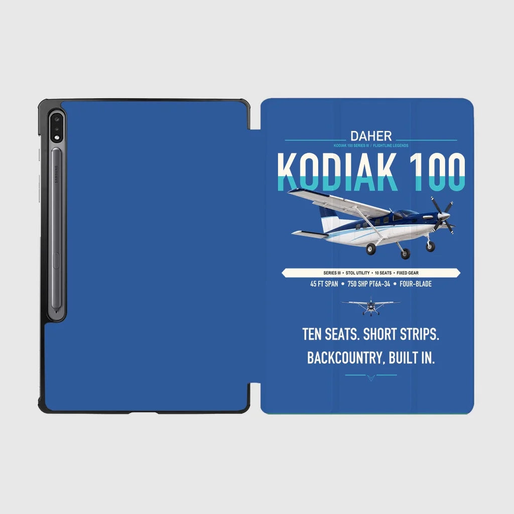 Daher Kodiak 100 Series III design on blue samsung tablet tablet case