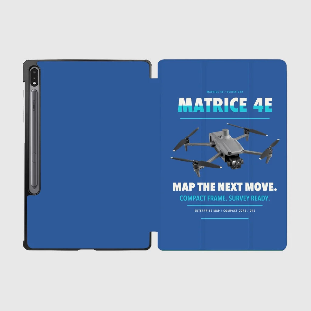 DJI Matrice 4E design on blue samsung tablet tablet case