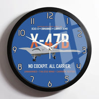 Thumbnail for X-47B UCAS-D Carrier Wing Without a Cockpit design on blue framed wall clock