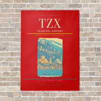 Thumbnail for Trabzon Airport TZX vertical canvas print - no frame - red background