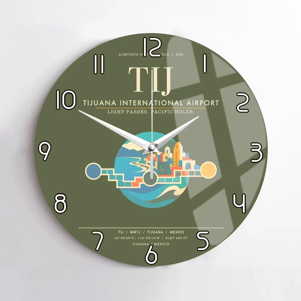 Tijuana International Airport TIJ Wall-Clock No-Frame - Green Army