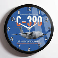 Thumbnail for C-390 Millennium design on blue framed wall clock