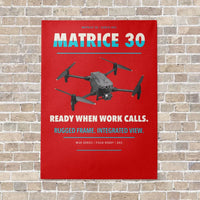 Thumbnail for DJI Matrice 30 vertical canvas print - no frame - red background