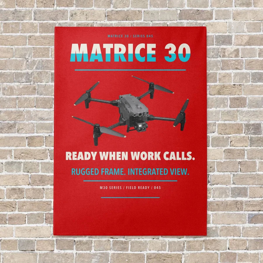 DJI Matrice 30 vertical canvas print - no frame - red background