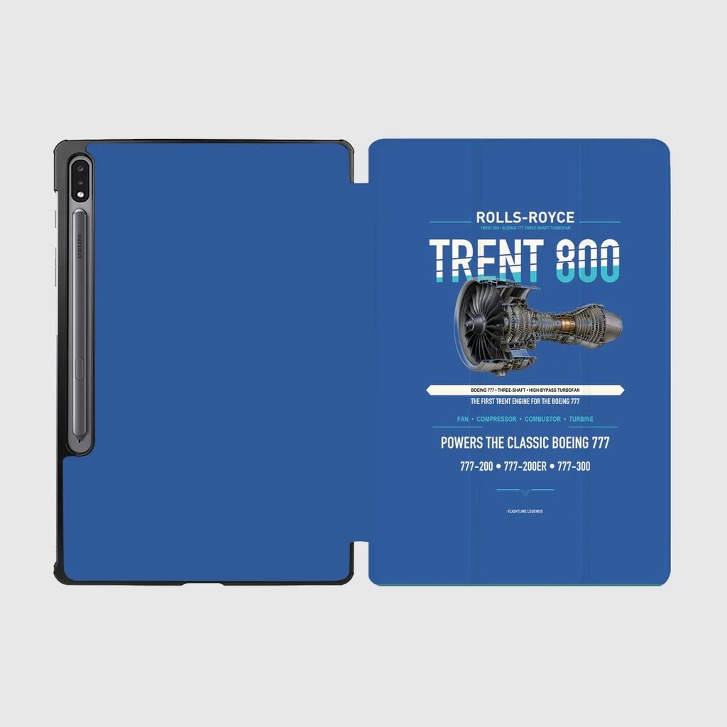 TRENT 800 design on blue samsung tablet tablet case