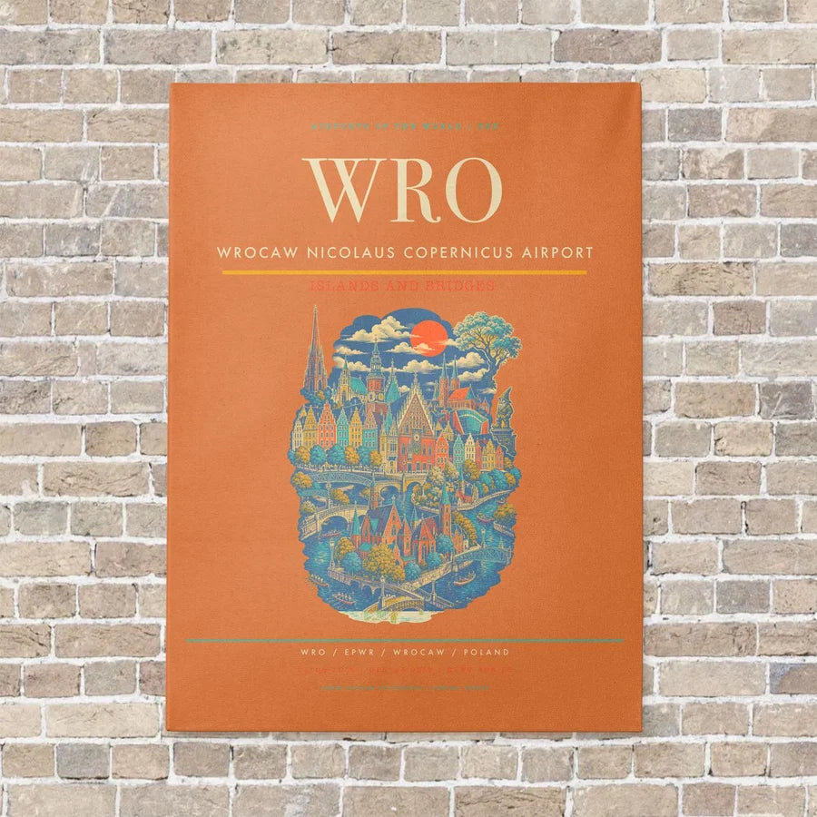 Wrocaw Nicolaus Copernicus Airport WRO - Canvas No Frame - Orange