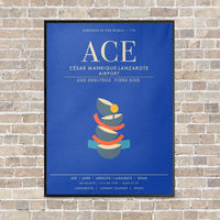 Thumbnail for Cesar Manrique-Lanzarote Airport ACE - Canvas Framed - Blue