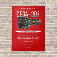Thumbnail for CF34-3B1 vertical canvas print - no frame - red background