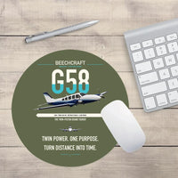 Thumbnail for Beechcraft Baron G58 design on green army round mouse pad