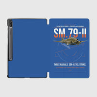 Thumbnail for Savoia-Marchetti SM.79-II Sparviero design on blue samsung tablet tablet case