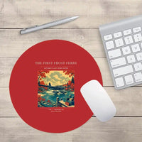 Thumbnail for VINTAGE G4433 - The First Frost Ferry - Designed Mouse Pads design on red round