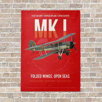 Thumbnail for Fairey Swordfish Mk I vertical canvas print - no frame - red background