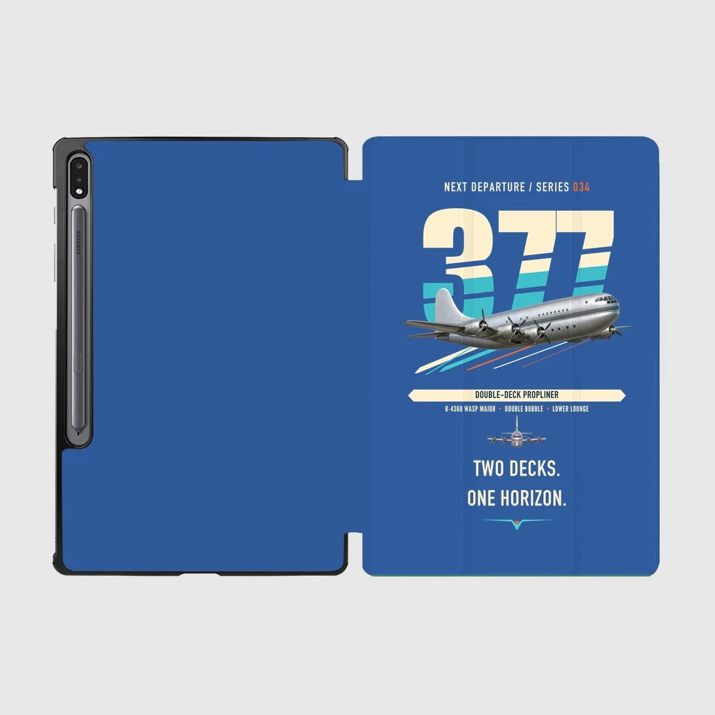 Boeing 377 Stratocruiser design on blue samsung tablet tablet case