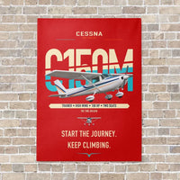 Thumbnail for Cessna 150M vertical canvas print - no frame - red background