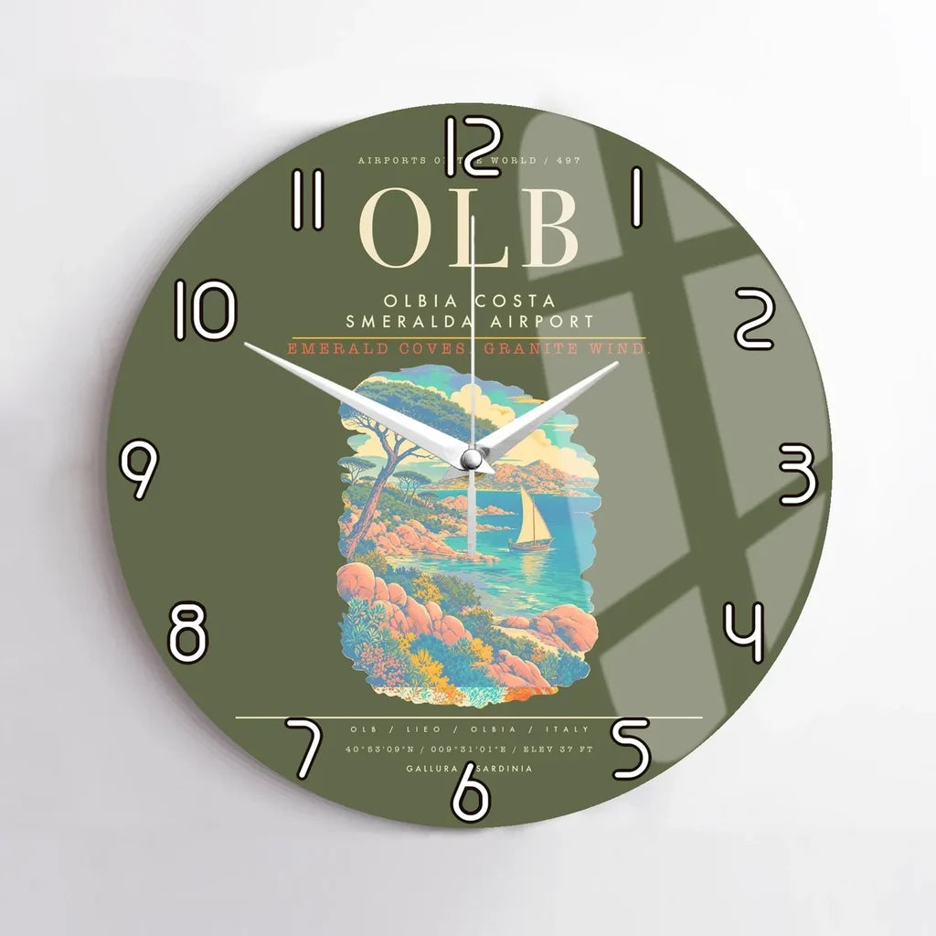 Olbia Costa Smeralda Airport OLB Wall-Clock No-Frame - Green Army