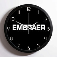 Thumbnail for Embraer & Text aviation design on premium wood and metal wall clock.