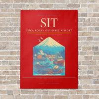 Thumbnail for Sitka Rocky Gutierrez Airport SIT vertical canvas print - no frame - red background