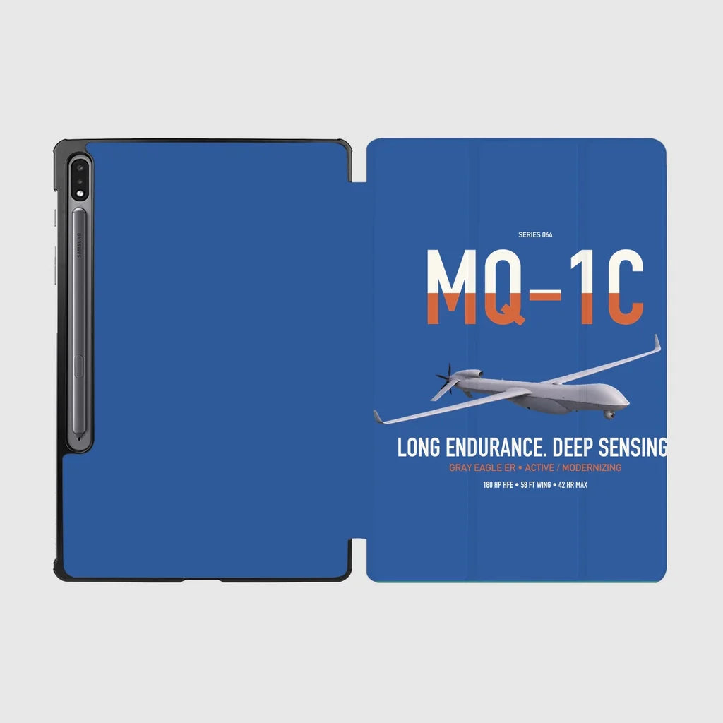 MQ-1C Gray Eagle ER design on blue samsung tablet tablet case