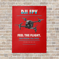Thumbnail for DJI FPV vertical canvas print - no frame - red background