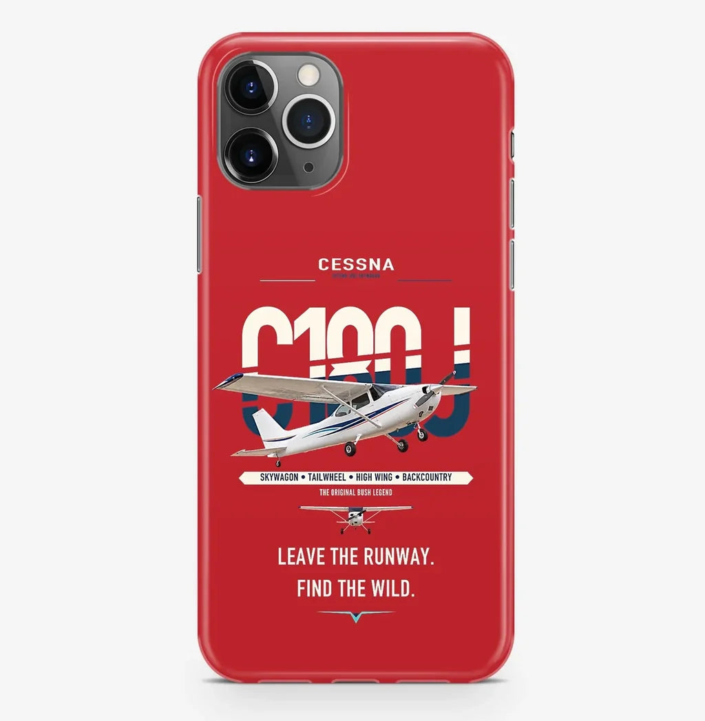 Cessna 180J Skywagon design on red magsafe iphone case, for iPhone Pro Max