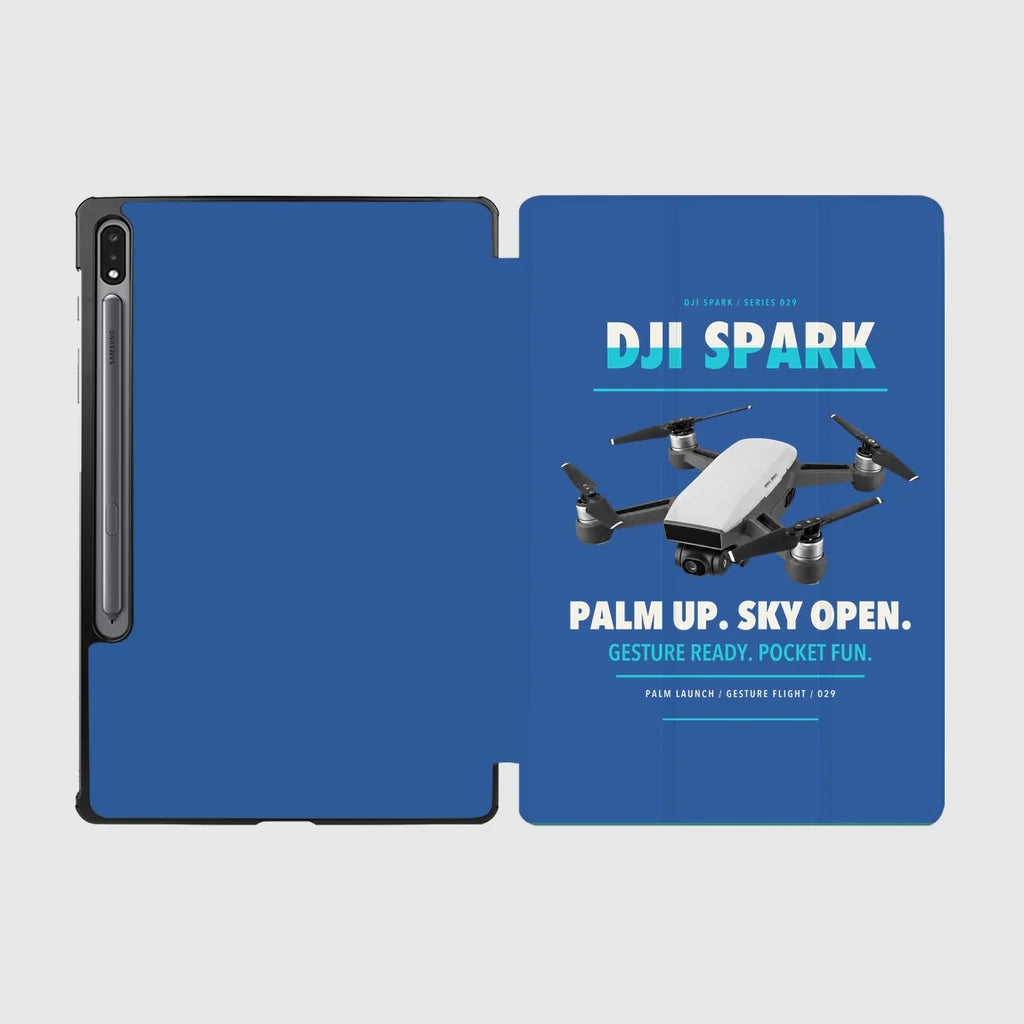 DJI Spark design on blue samsung tablet tablet case