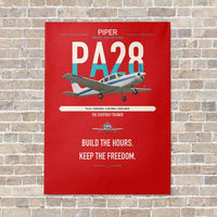 Thumbnail for Piper PA-28 Cherokee vertical canvas print - no frame - red background