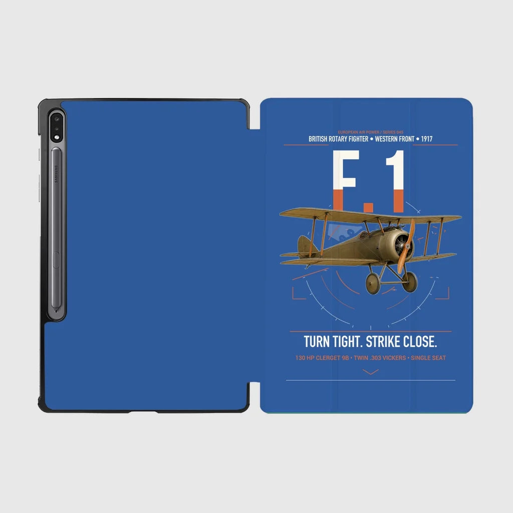 Sopwith Camel F.1 design on blue samsung tablet tablet case