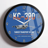 Thumbnail for Embraer KC-390 Millennium design on blue framed wall clock