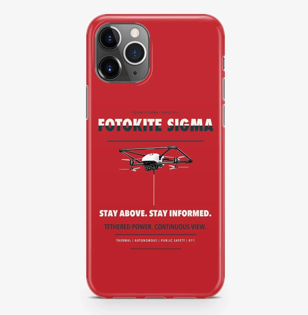 Fotokite Sigma Case ProMax design on red iphone case promax