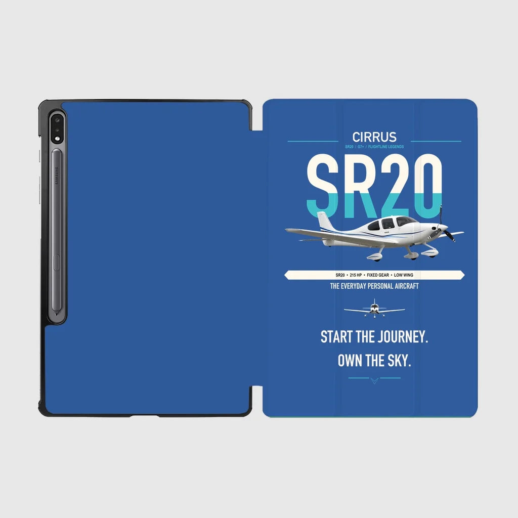 Cirrus SR20 design on blue samsung tablet tablet case