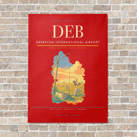 Thumbnail for Debrecen International Airport DEB vertical canvas print - no frame - red background