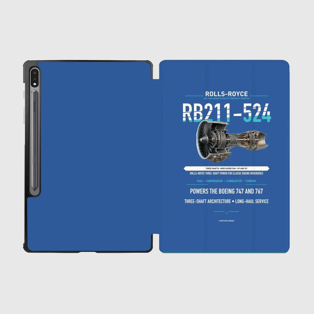 RB211-524 design on blue samsung tablet tablet case