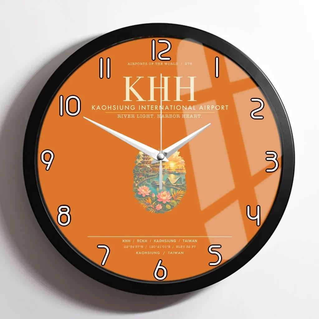 Kaohsiung International Airport KHH Wall-Clock Framed - Orange