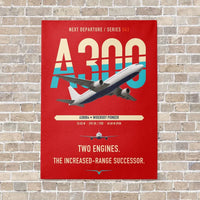 Thumbnail for Airbus A300B4 vertical canvas print - no frame - red background
