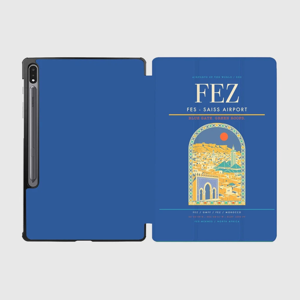 Fes (FEZ) design on blue samsung tablet tablet case