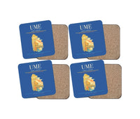 Thumbnail for Umeå Airport (UME) design on blue 4 pieces set coaster