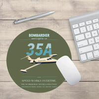 Thumbnail for Bombardier Learjet 35A design on green army round mouse pad