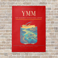 Thumbnail for Fort McMurray International Airport YMM vertical canvas print - no frame - red background