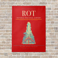 Thumbnail for Rotorua Regional Airport ROT vertical canvas print - no frame - red background